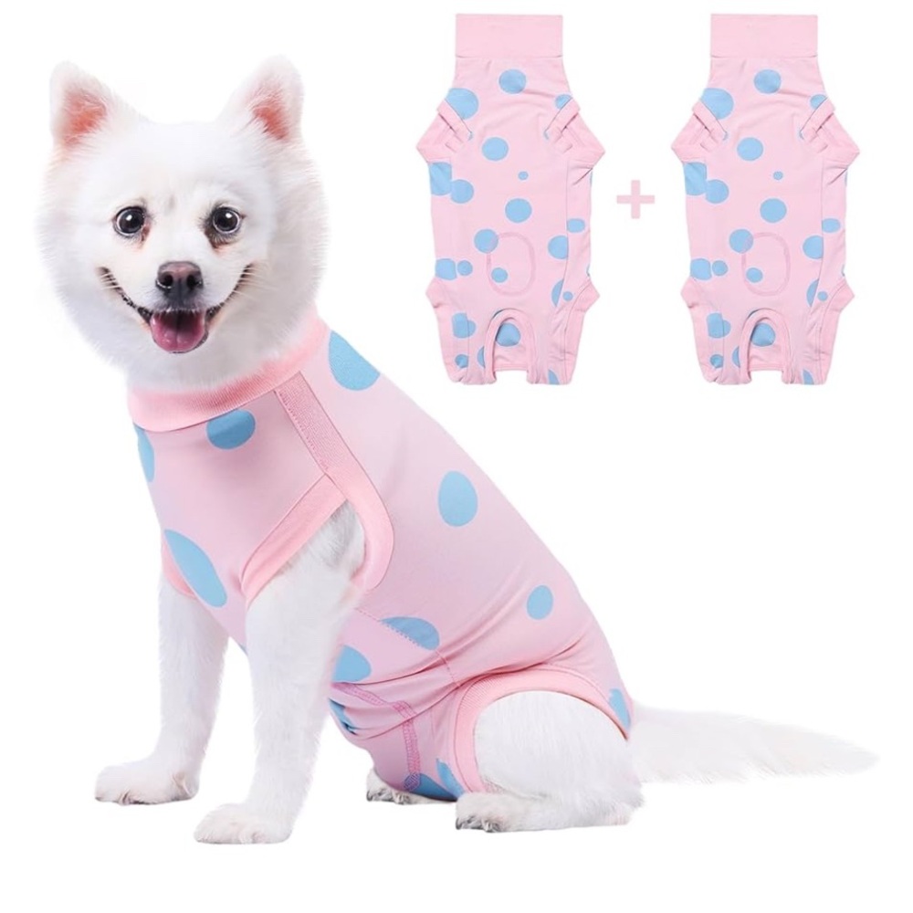 Dog Recovery Suit Female or Male, Pink+Blue lot of 2 suits Size M
